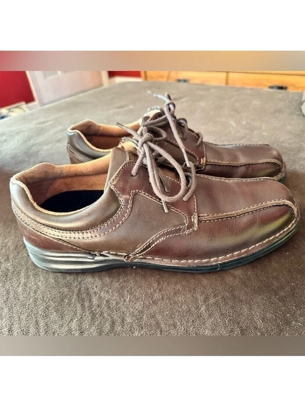 Nunn Bush Lites Mens Brown Princeton Oxford Lightweight Dress Shoes